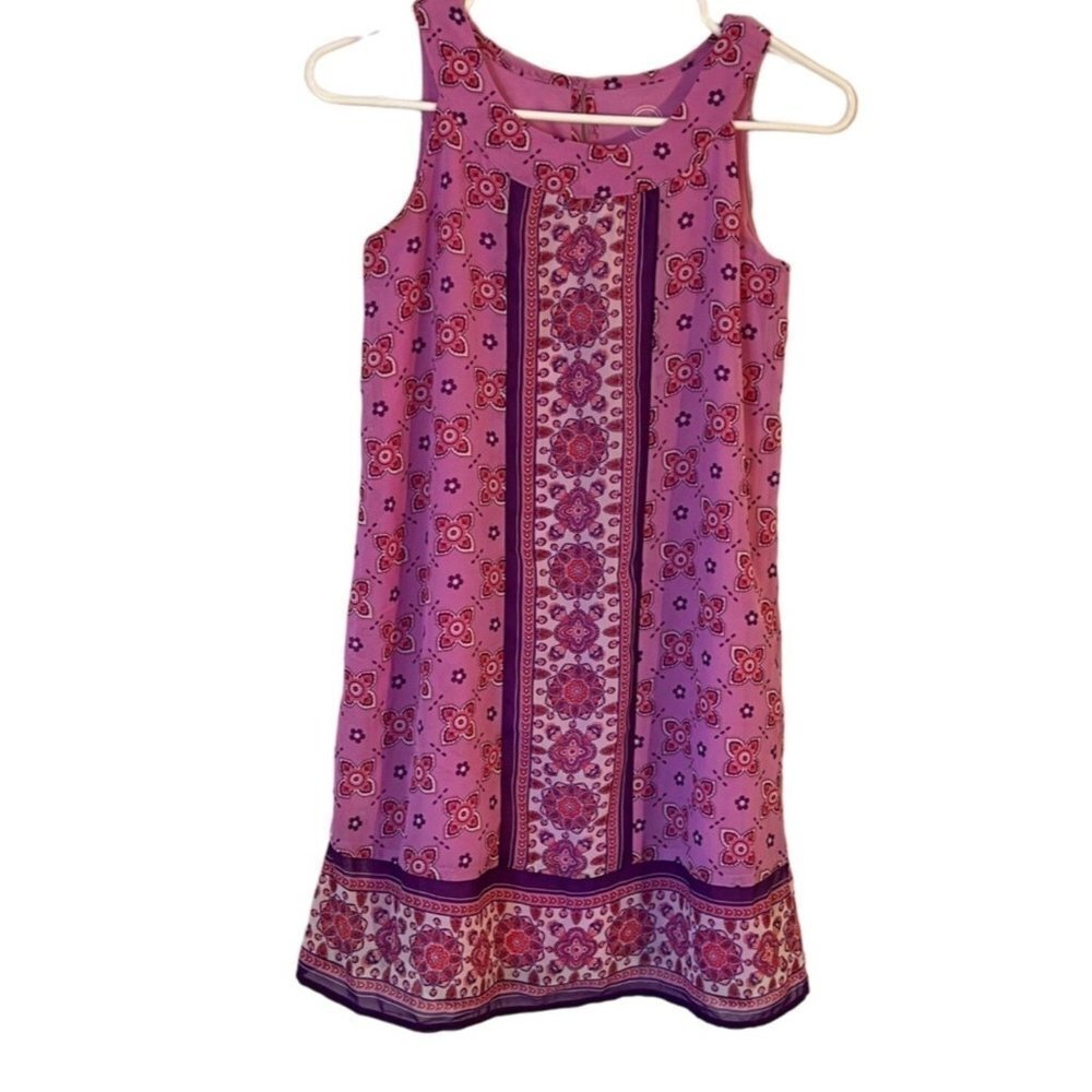 Wonder Nation Girls Floral Berry Lined Sleeveless Dress Sz Large Sku 1065